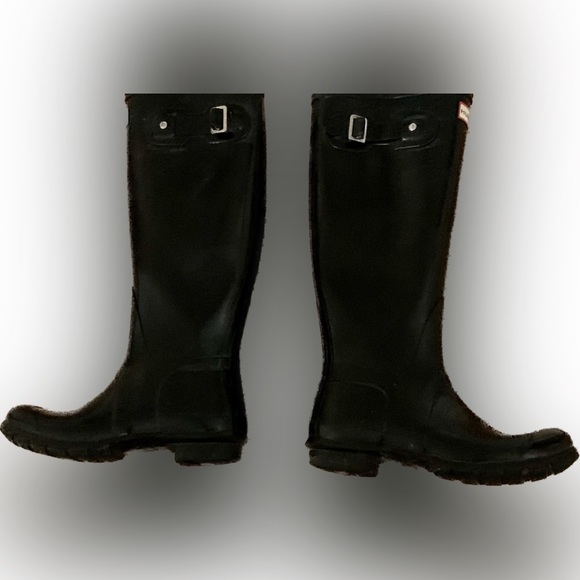 Hunter Classic Gloss Black Tall Rain All Weather boots Women’s US 7 EXCELLENT - Picture 6 of 13